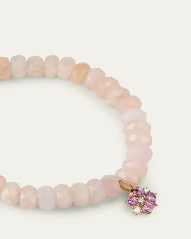 Sydney Evan 14k Morganite Beaded Bracelet with Disc Charm | Thumbnail 3