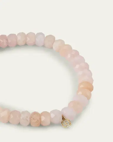 Sydney Evan 14k Morganite Beaded Bracelet with Disc Charm | Thumbnail 4