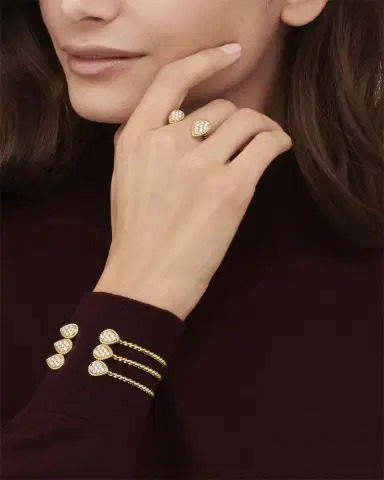 Boucheron Serpent Boheme Diamond 2-Motif Ring in Yellow Gold, Size 53 | Thumbnail 2