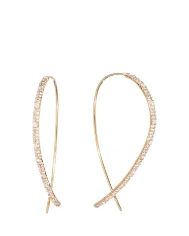 Lana 14K Yellow Gold Mega Flawless Upside Down Diamond Hoop Earrings, 50mm | Thumbnail 1