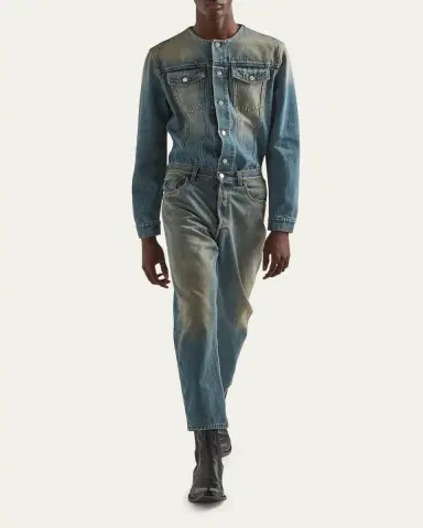 Prada Men's Light Treated Denim Jeans | Thumbnail 2