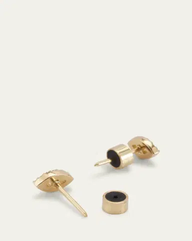 Ileana Makri 18K Gold Kitten Eye Stud Earrings with Diamonds | Thumbnail 4 Ileana Makri 18K Gold Kitten Eye Stud Earrings with Diamonds | Thumbnail 4