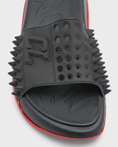 Christian Louboutin Men's Take It Easy Rubber Slide Sandals | Thumbnail 7