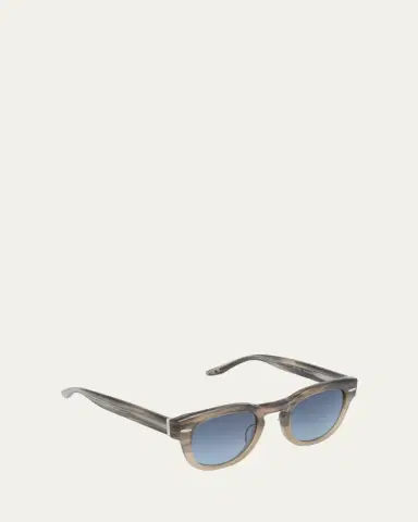 BARTON PERREIRA Men's Demarco Keyhole-Bridge Acetate Rectangle Sunglasses | Thumbnail 3 BARTON PERREIRA Men's Demarco Keyhole-Bridge Acetate Rectangle Sunglasses | Thumbnail 3