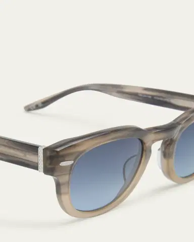 BARTON PERREIRA Men's Demarco Keyhole-Bridge Acetate Rectangle Sunglasses | Thumbnail 4 BARTON PERREIRA Men's Demarco Keyhole-Bridge Acetate Rectangle Sunglasses | Thumbnail 4