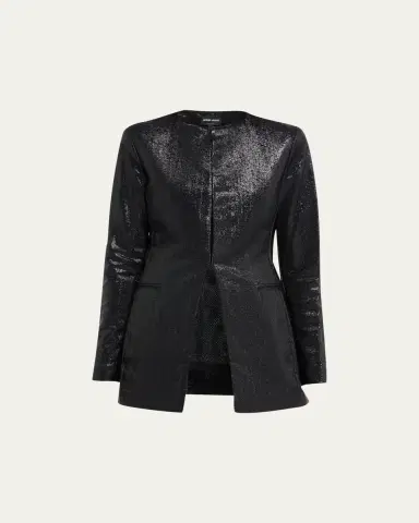 Giorgio Armani Sparkle Collarless Slim Jacket | Thumbnail 7