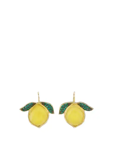 Brent Neale 18K Yellow Gold Lemon Drop Earrings with Opal and Emeralds | Thumbnail 1