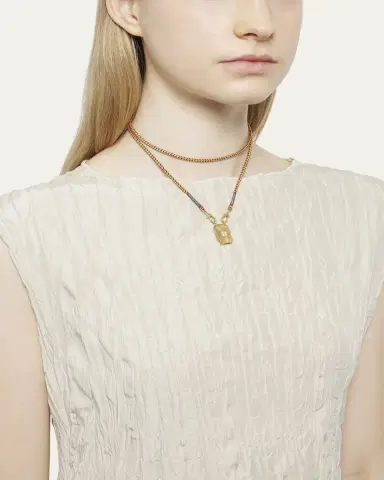 Marie Lichtenberg 18k Yellow Gold Pendant Wrap Cord Necklace | Thumbnail 2