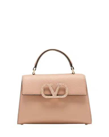 Valentino Garavani VSLING Small Rhinestone Leather Top-Handle Bag | Thumbnail 1