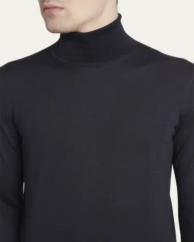 Zegna Men's Casheta Cashmere-Silk Turtleneck Sweater | Thumbnail 5