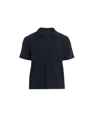 Homme Plissé Issey Miyake Men's Pleated Polyester Basic Polo Shirt | Thumbnail 1