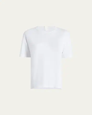 Another Tomorrow Luxe Seamed Cotton Short Sleeve T-Shirt | Thumbnail 5 Another Tomorrow Luxe Seamed Cotton Short Sleeve T-Shirt | Thumbnail 5