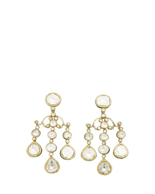 22k Gold Pendant Earrings With Diamonds