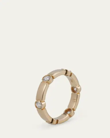 Ileana Makri 1K Yellow Gold Stepping Stones Stream Ring with Diamonds | Thumbnail 4