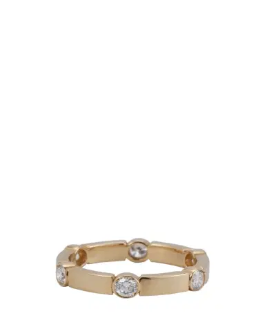 Ileana Makri 1K Yellow Gold Stepping Stones Stream Ring with Diamonds | Thumbnail 1