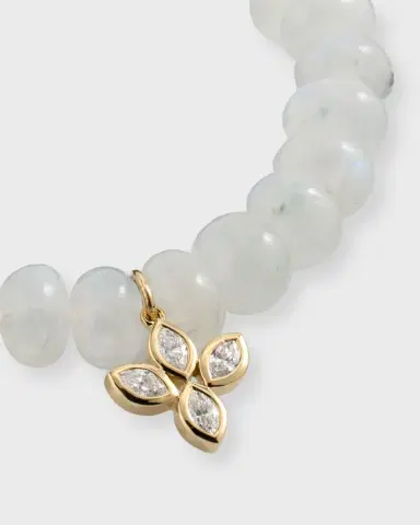 Sydney Evan 14K Yellow Gold Marquis Diamond Flower Charm Bracelet | Thumbnail 2