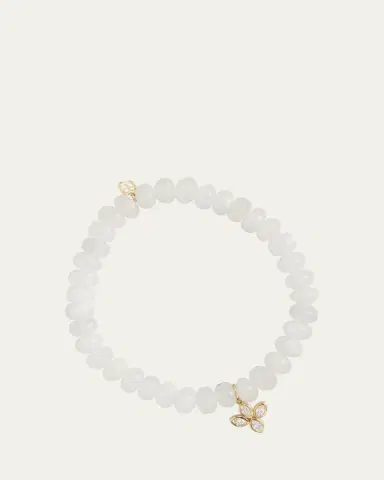 Sydney Evan 14K Yellow Gold Marquis Diamond Flower Charm Bracelet | Thumbnail 5