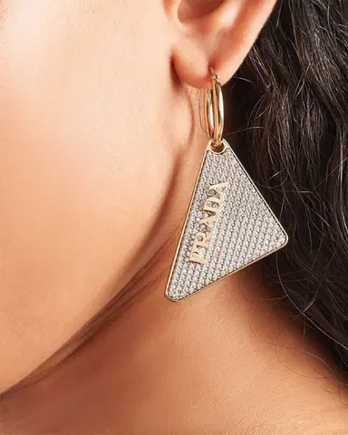 Prada Crystal Logo Symbole Left Earring | Thumbnail 2 Prada Crystal Logo Symbole Left Earring | Thumbnail 2