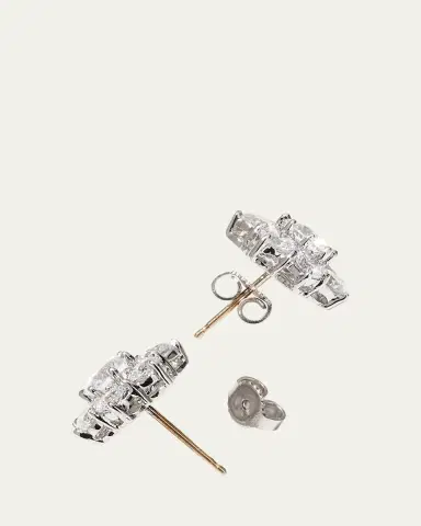 Fantasia by DeSerio Flower CZ Crystal Stud Earrings | Thumbnail 4