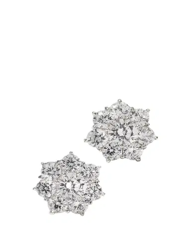 Fantasia by DeSerio Flower CZ Crystal Stud Earrings | Thumbnail 1