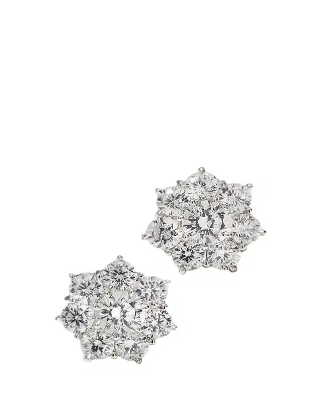 Fantasia by DeSerio Flower CZ Crystal Stud Earrings