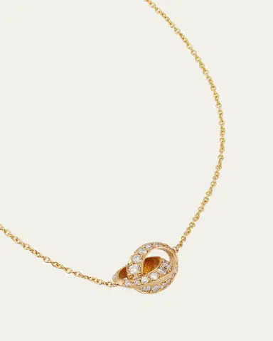 Lizzie Mandler Fine Jewelry 18K Micro Crescent Links Bracelet with 1 Side Pave | Thumbnail 3