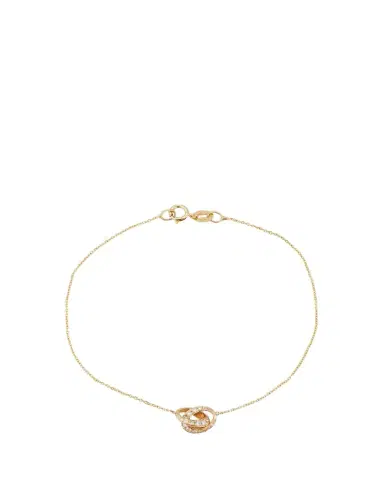 Lizzie Mandler Fine Jewelry 18K Micro Crescent Links Bracelet with 1 Side Pave | Thumbnail 1