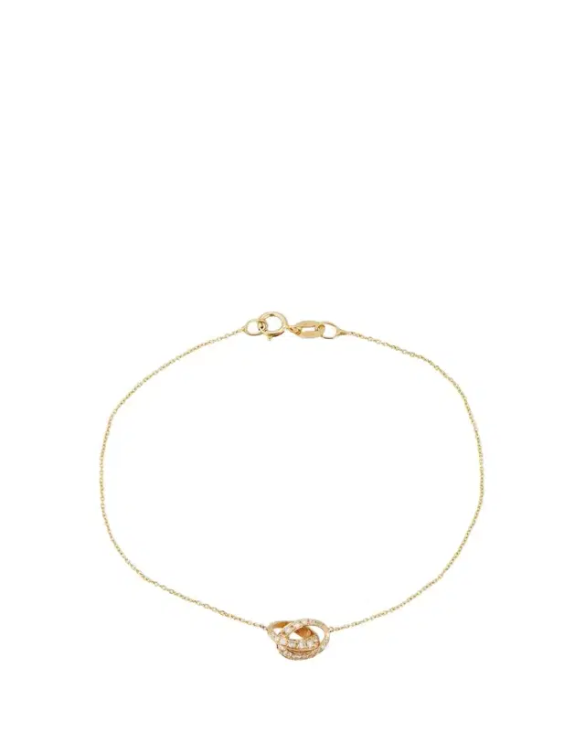 Lizzie Mandler Fine Jewelry 18K Micro Crescent Links Bracelet with 1 Side Pave