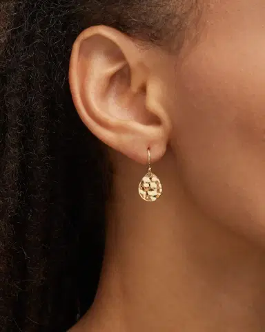 Ippolita 18K Classico Crinkle Hammered Teardrop Earrings, S | Thumbnail 5