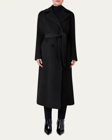 Akris punto Long Double-Breast Belted Wool-Cashmere Coat | Thumbnail 2 Akris punto Long Double-Breast Belted Wool-Cashmere Coat | Thumbnail 2