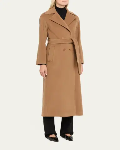 Akris punto Long Double-Breast Belted Wool-Cashmere Coat | Thumbnail 8 Akris punto Long Double-Breast Belted Wool-Cashmere Coat | Thumbnail 8