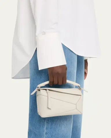 Loewe Puzzle Edge Mini Top-Handle Bag in Grained Leather | Thumbnail 2