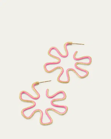 Bea Bongiasca 9K Gold Diamond and Pink Enamel Polka Dot Earrings | Thumbnail 3 Bea Bongiasca 9K Gold Diamond and Pink Enamel Polka Dot Earrings | Thumbnail 3