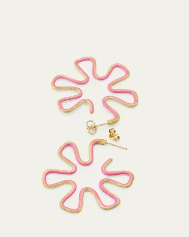 Bea Bongiasca 9K Gold Diamond and Pink Enamel Polka Dot Earrings | Thumbnail 4 Bea Bongiasca 9K Gold Diamond and Pink Enamel Polka Dot Earrings | Thumbnail 4