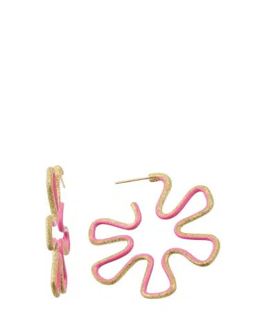 Bea Bongiasca 9K Gold Diamond and Pink Enamel Polka Dot Earrings | Thumbnail 1 Bea Bongiasca 9K Gold Diamond and Pink Enamel Polka Dot Earrings | Thumbnail 1