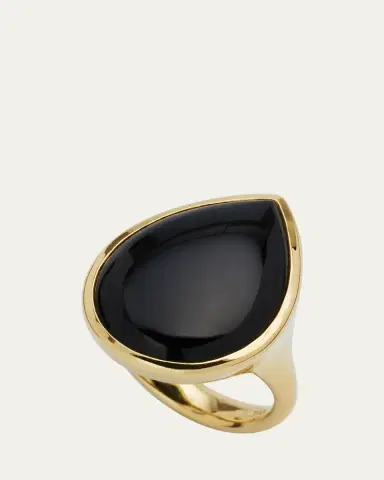 Ippolita 18K Polished Rock Candy Medium Teardrop Ring in Onyx; Size | Thumbnail 3