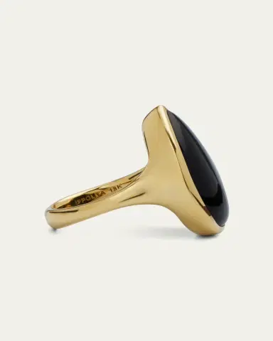 Ippolita 18K Polished Rock Candy Medium Teardrop Ring in Onyx; Size | Thumbnail 4
