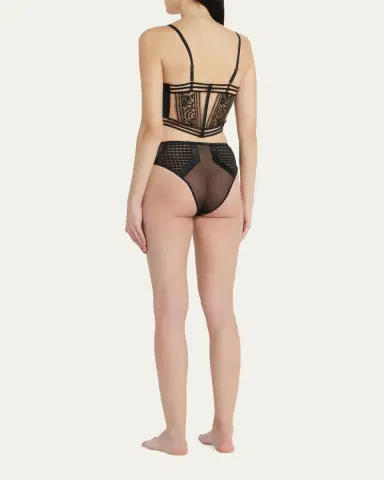Livy Macy High-Rise Lace & Mesh Briefs | Thumbnail 3