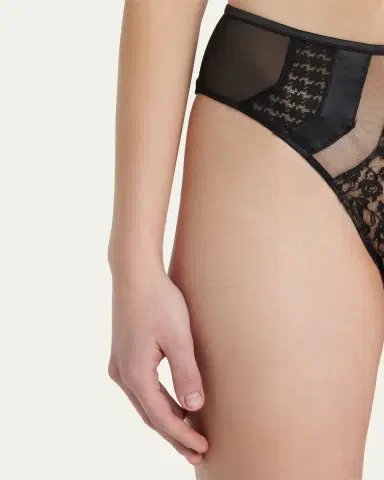 Livy Macy High-Rise Lace & Mesh Briefs | Thumbnail 4