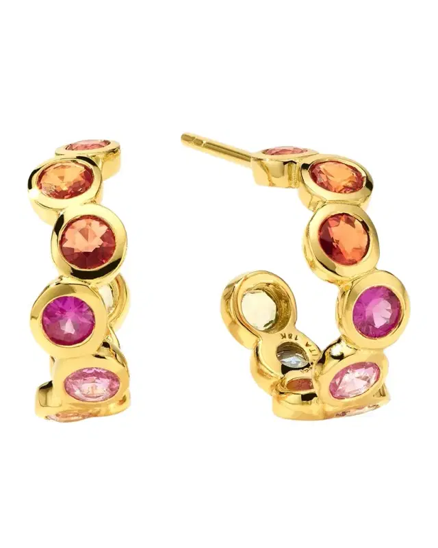Ippolita 18K Starlet Huggie Earrings with Rainbow Sapphires