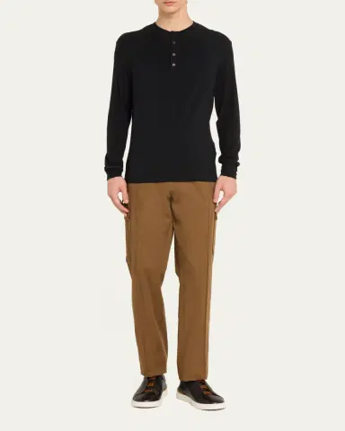 Zegna Men's Triple Stitch Deerskin Leather Sneakers | Thumbnail 3 Zegna Men's Triple Stitch Deerskin Leather Sneakers | Thumbnail 3