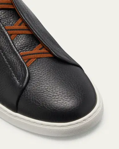 Zegna Men's Triple Stitch Deerskin Leather Sneakers | Thumbnail 5 Zegna Men's Triple Stitch Deerskin Leather Sneakers | Thumbnail 5