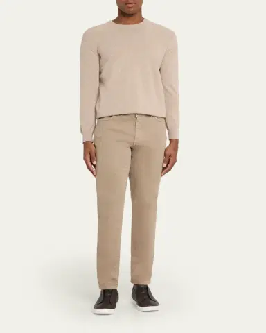 Zegna Men's Triple Stitch Deerskin Leather Sneakers | Thumbnail 7 Zegna Men's Triple Stitch Deerskin Leather Sneakers | Thumbnail 7