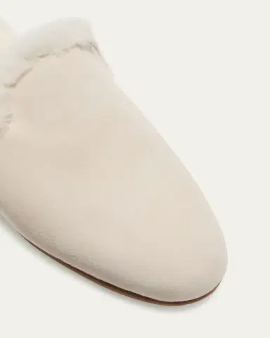 Manolo Blahnik Mariamu Suede Shearling Slipper Mules | Thumbnail 2