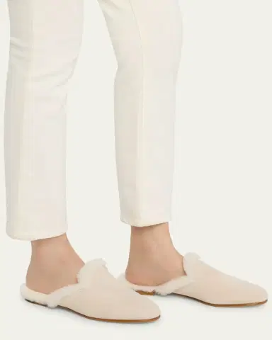 Manolo Blahnik Mariamu Suede Shearling Slipper Mules | Thumbnail 4