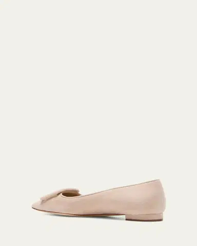 Manolo Blahnik Maysale Suede Buckle Ballerina Flats | Thumbnail 4