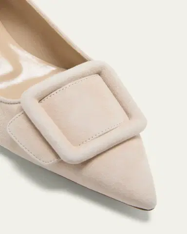 Manolo Blahnik Maysale Suede Buckle Ballerina Flats | Thumbnail 5