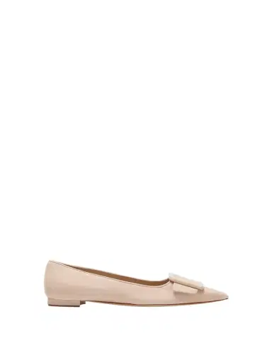 Manolo Blahnik Maysale Suede Buckle Ballerina Flats | Thumbnail 1