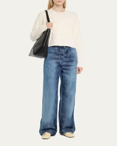 Loewe Puzzle Fold Medium Tote Bag in Shiny Leather | Thumbnail 5