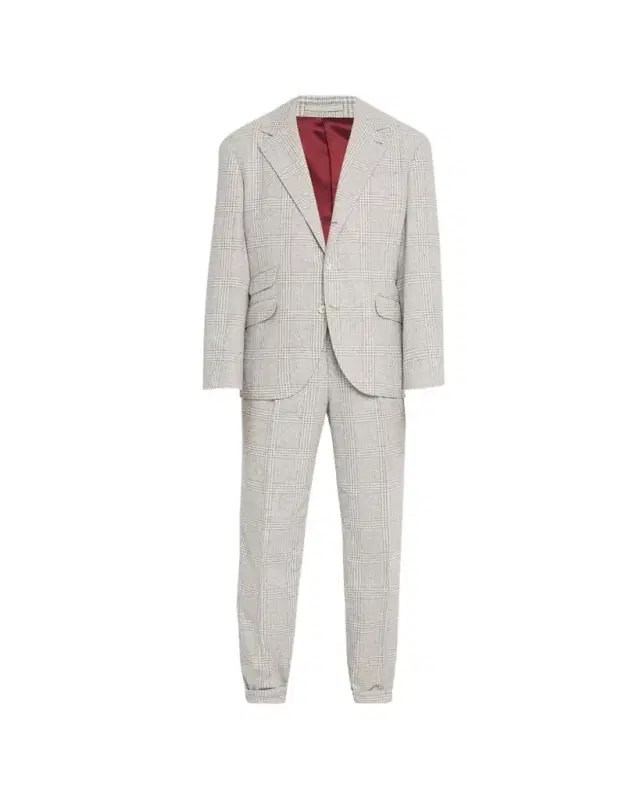 Men's Plaid Cashmere-Blend Suit